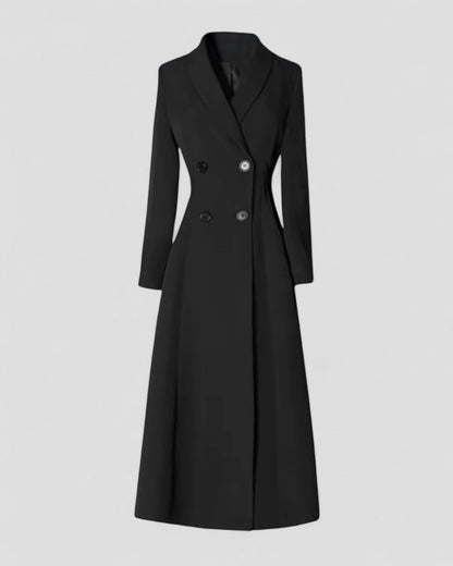 Women's Long Trench Coat – Tailored Elegant Coat with Buttons