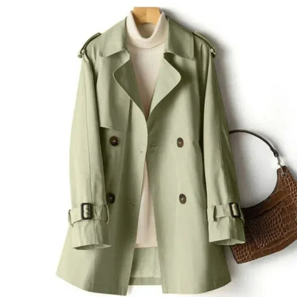 Women's trench coat – double-breasted with tie belt & tailored fit