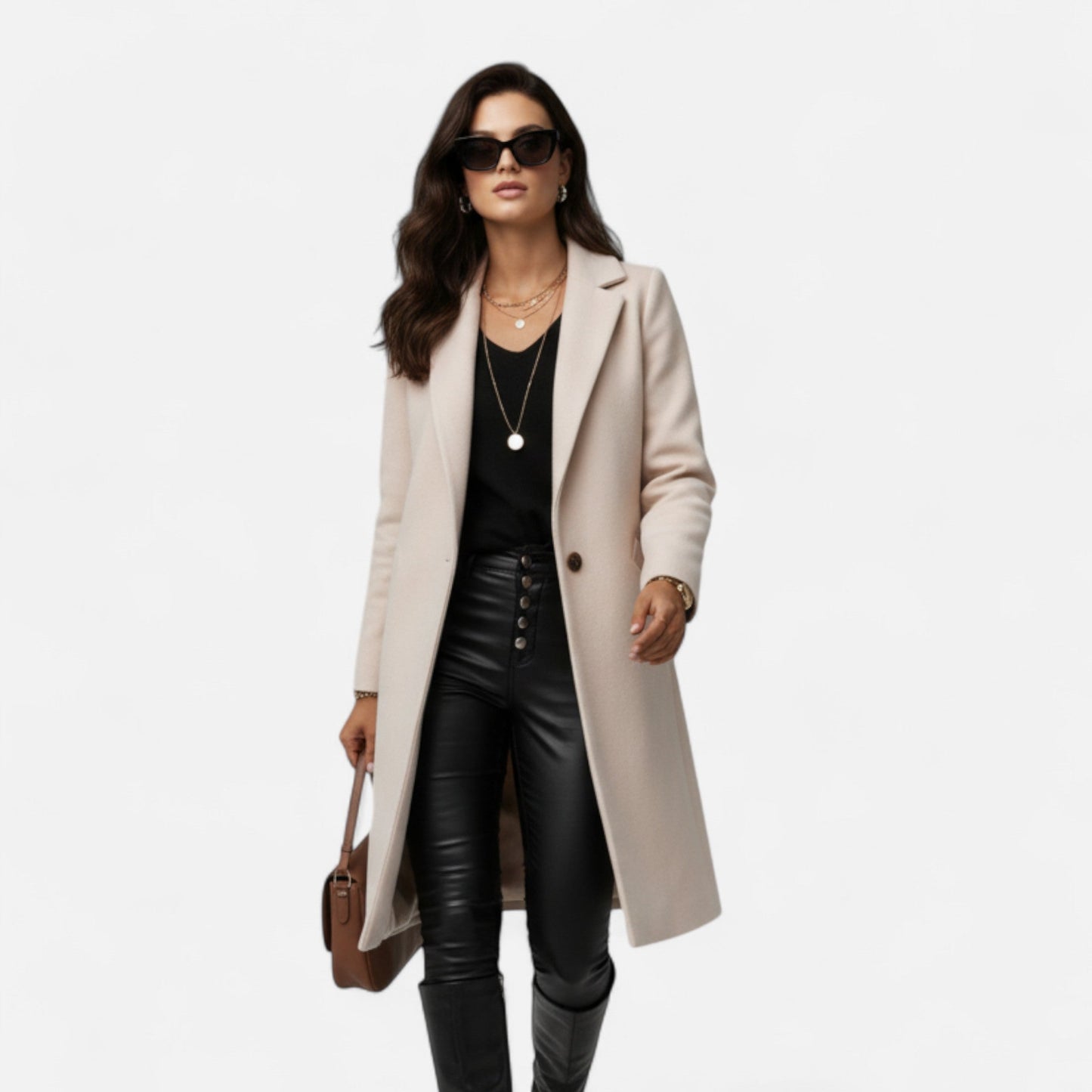 Women's winter coat – with lapel collar and elegant fit