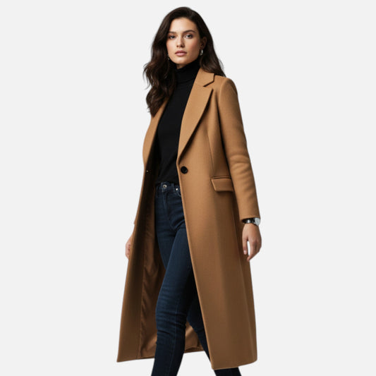Women's winter coat – with lapel collar and elegant fit
