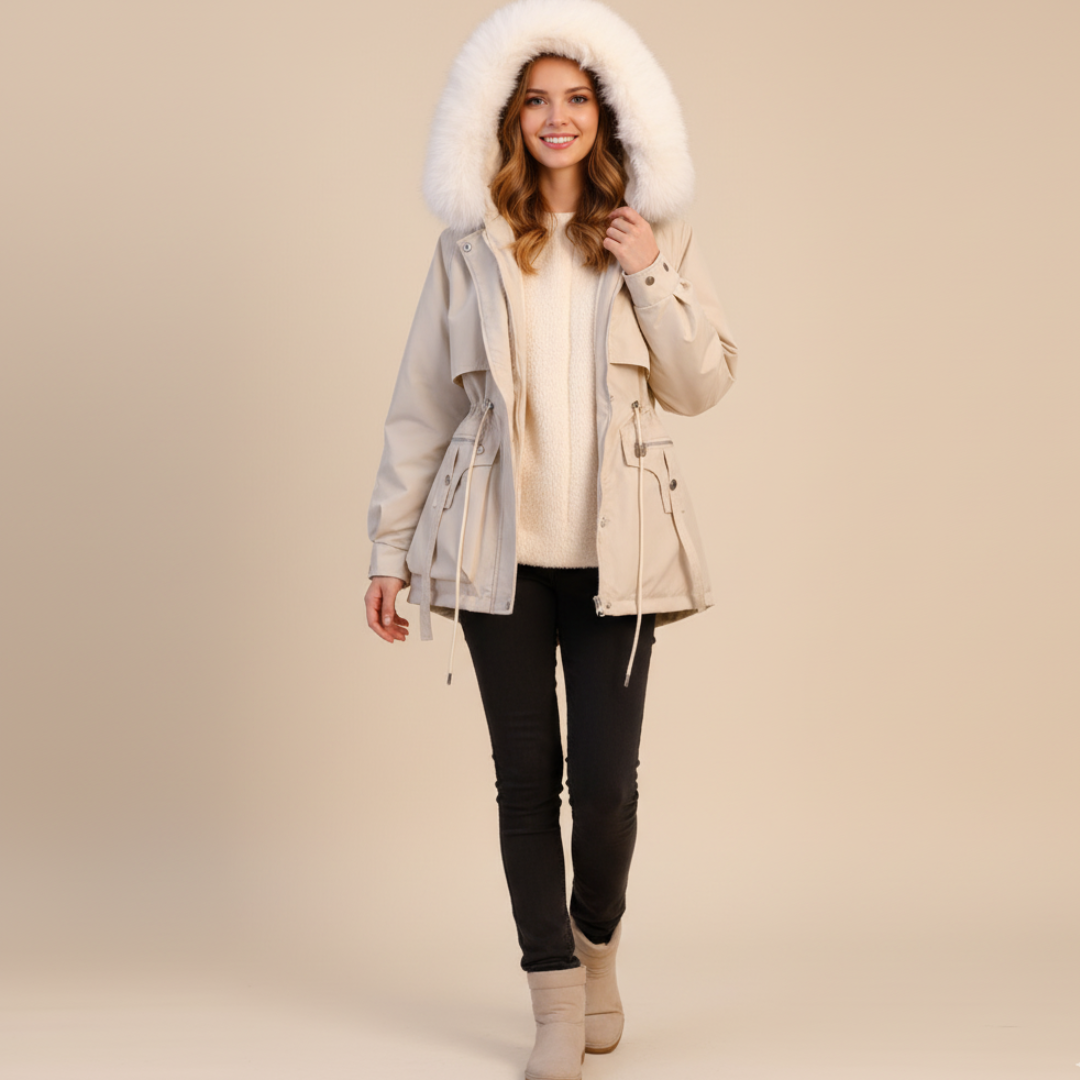 Women's winter parka with hood – warm & functional