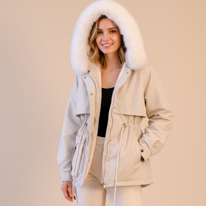 Women's winter parka with hood – warm & functional