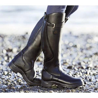 Damen Winterstiefel – Wasserdicht aus Leder im Reitstil