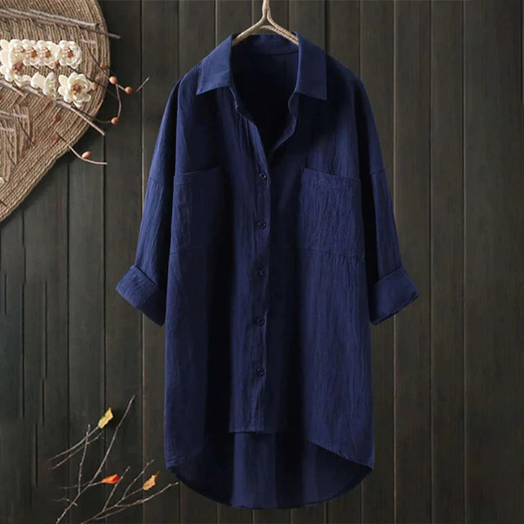 Damen Button-Down-Hemd | Klassische Langarmbluse für Büro & Freizeit