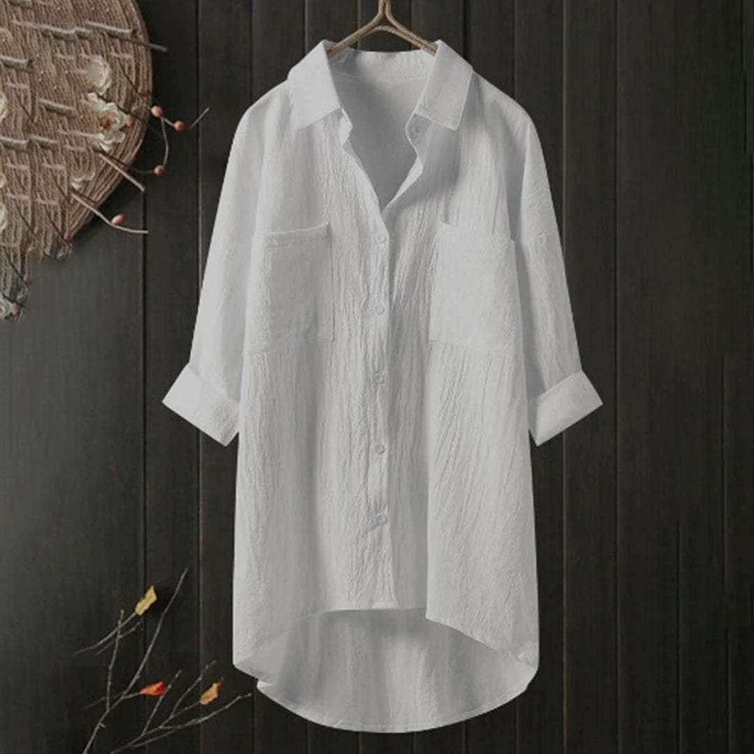 Damen Button-Down-Hemd | Klassische Langarmbluse für Büro & Freizeit