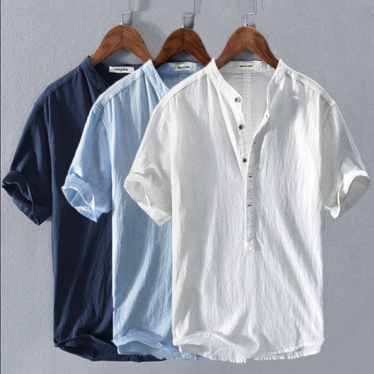 Ethan Herren Linen Shirt | Airy Summer Shirt with Short Sleeves