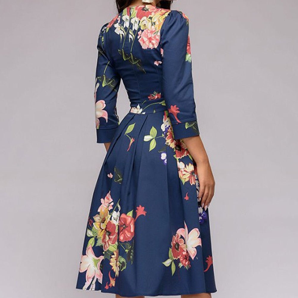 Geblümtes Damenkleid | Elegantes Blumenkleid für besondere Anlässe