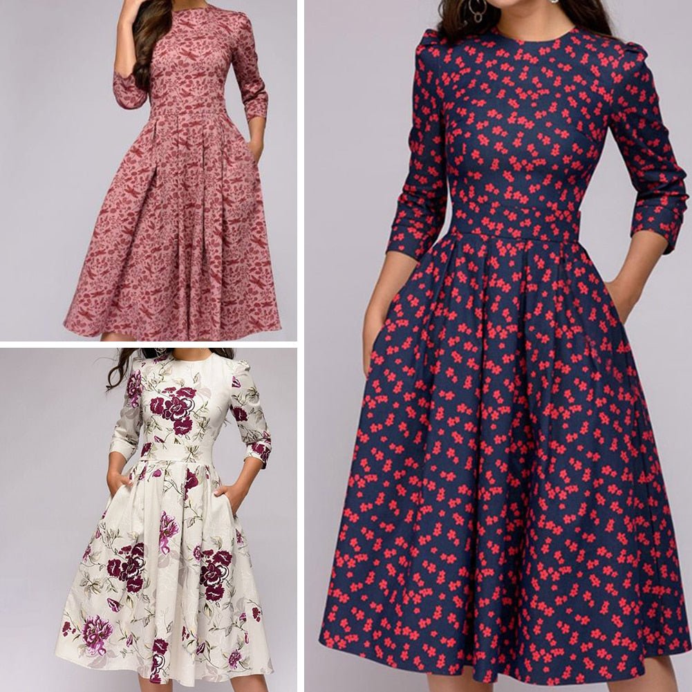 Geblümtes Damenkleid | Elegantes Blumenkleid für besondere Anlässe