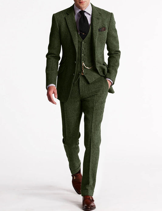 Henrik | Dreiteiliger Herrenanzug aus Tweed mit klassischem Schnitt und Weste