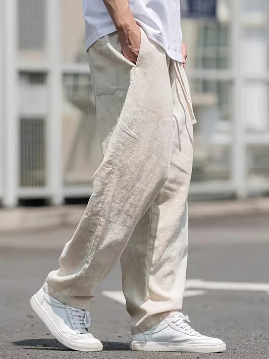 Herren Baggy Leinenhose | Luftige Sommerhose mit weichem Tragekomfort