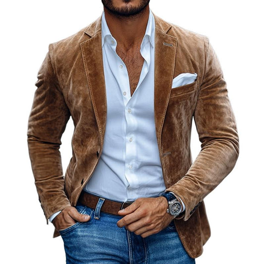 Herren Blazer aus Wildleder – Zweiknopf Design
