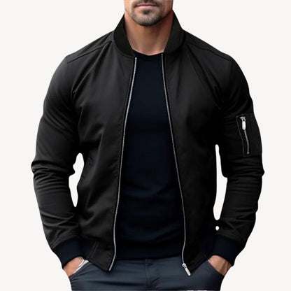 Men's bomber jacket with zipper – Classic zip-up transitional jacket