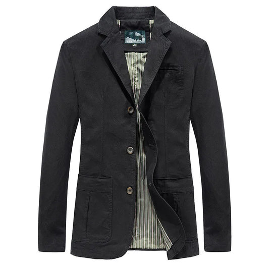 Herren Casual Blazer – Maßgeschneiderte Passform mit Revers & 3-Knopf