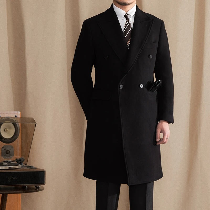 Herren Doppelreiher Mantel – Klassischer Old Money Look