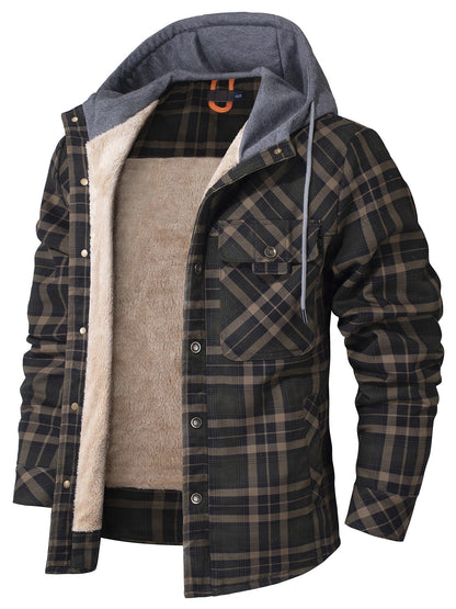 Herren Flanelljacke mit Kapuze – Warm, Lässig & Alltagstauglich