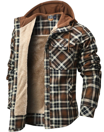 Herren Flanelljacke mit Kapuze – Warm, Lässig & Alltagstauglich