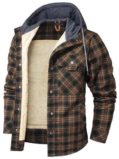 Herren Flanelljacke mit Kapuze – Warm, Lässig & Alltagstauglich