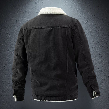 Herren Fleece Jeansjacke – Warm & Bequem für kalte Tage