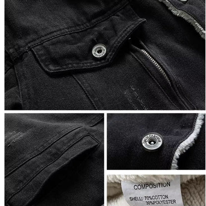 Herren Fleece Jeansjacke – Warm & Bequem für kalte Tage