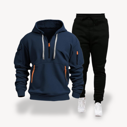 Herren Fleece Trainingsanzug – Hoodie & Jogginghose Set