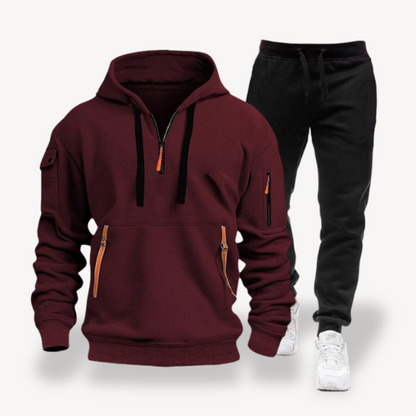 Herren Fleece Trainingsanzug – Hoodie & Jogginghose Set
