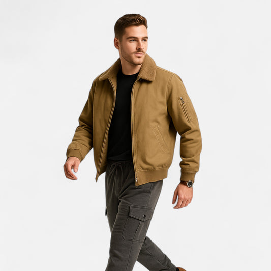 Men's casual jacket – cotton-wool blend with elegant texture