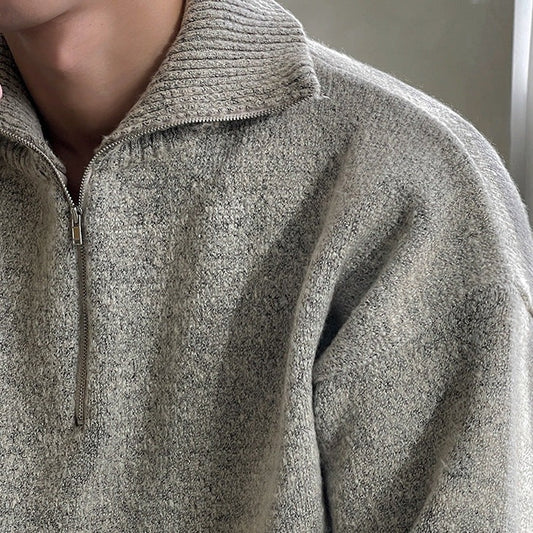 Herren Half-Zip Pullover – Oversized Merino im Old Money Stil