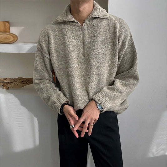 Herren Half-Zip Pullover – Oversized Merino im Old Money Stil