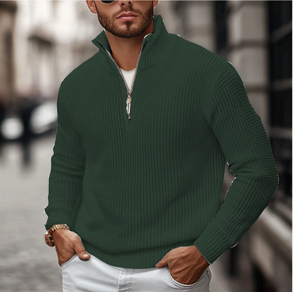 Herren Half-Zip Pullover – Strukturiertes Strickdesign