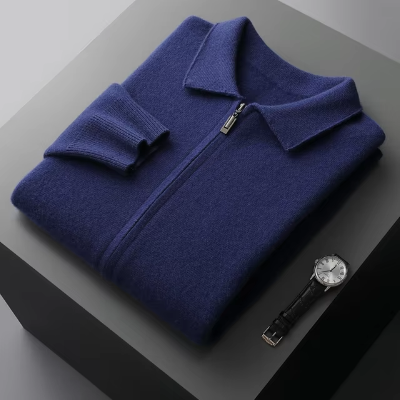 Herren Jacke Luxus – Elegante Full-Zip Übergangsjacke im Premium Design