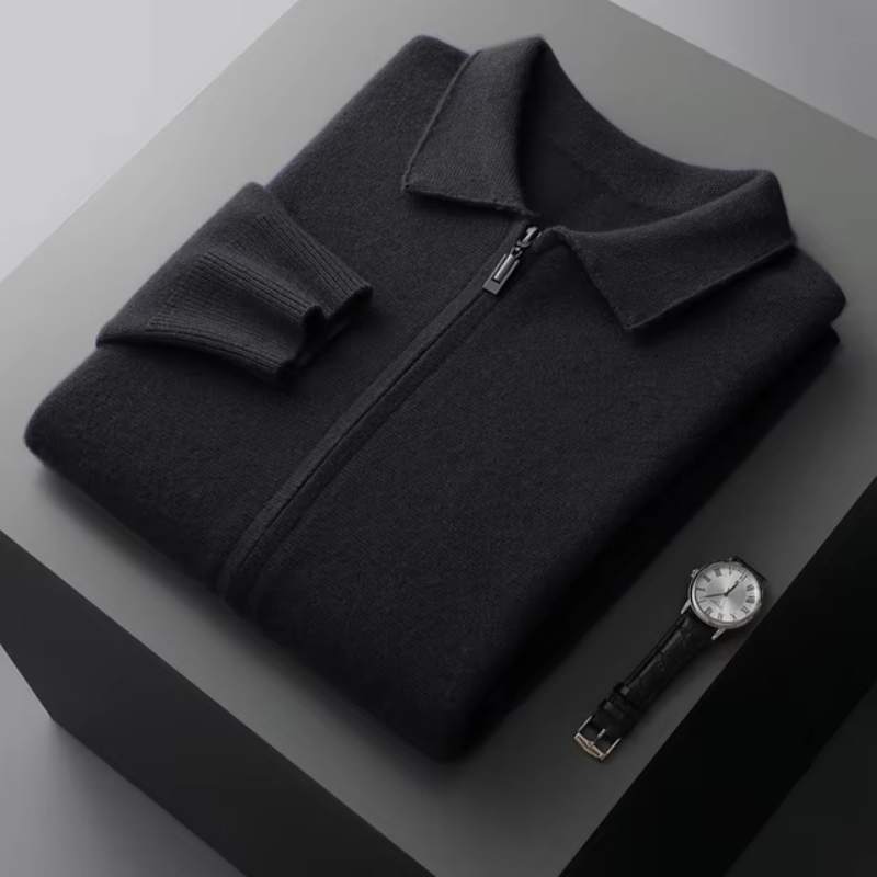 Herren Jacke Luxus – Elegante Full-Zip Übergangsjacke im Premium Design