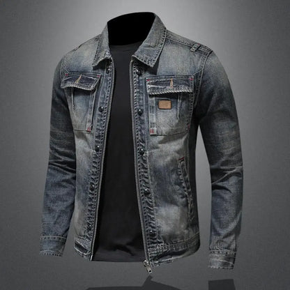 Herren Jeansjacke – Denim-Mischung im Retro-Schnitt