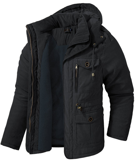 Herren Kapuzen-Fleecejacke – Warm & Bequem für kalte Tage