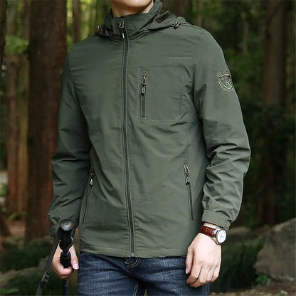 Herren Kapuzenjacke – Wasserdicht & Winddicht – Outdoor Übergangsjacke