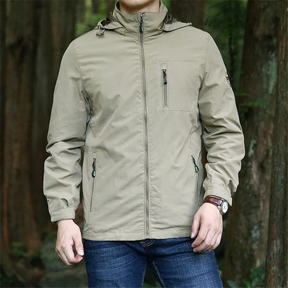 Herren Kapuzenjacke – Wasserdicht & Winddicht – Outdoor Übergangsjacke