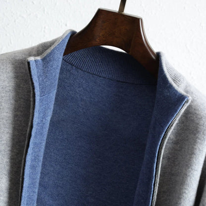 Men's Cashmere Jacket – Elegant Cardigan with Zipper