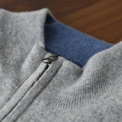 Men's Cashmere Jacket – Elegant Cardigan with Zipper