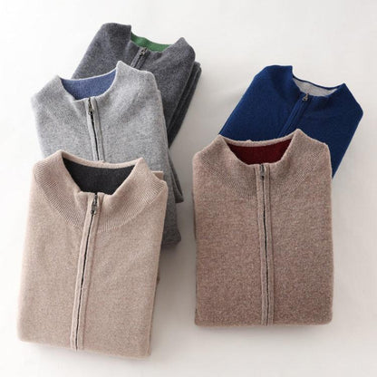 Men's Cashmere Jacket – Elegant Cardigan with Zipper