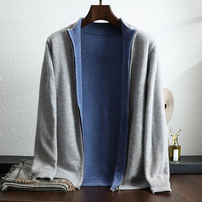 Men's Cashmere Jacket – Elegant Cardigan with Zipper