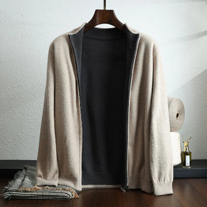 Men's Cashmere Jacket – Elegant Cardigan with Zipper