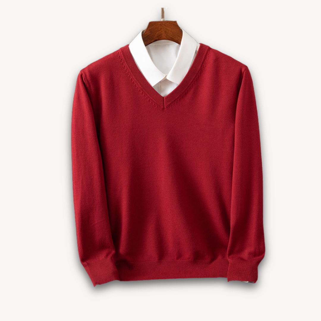 Men's Cashmere Sweater – V-Neck Slim Fit, Soft & Light