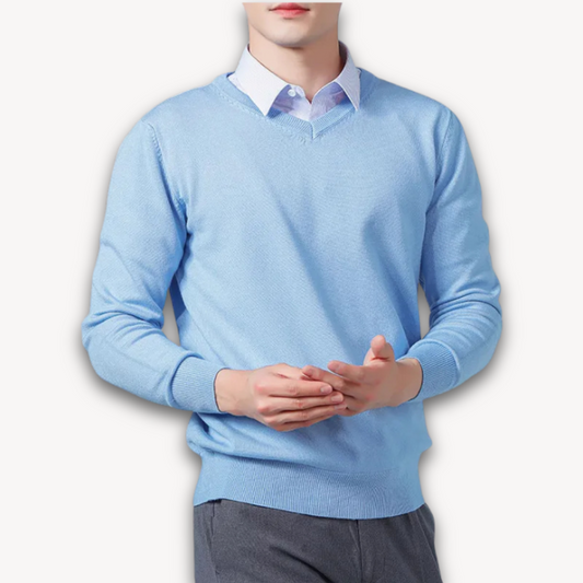 Herren Kaschmirpullover – V-Ausschnitt Slim Fit, Weich & Leicht