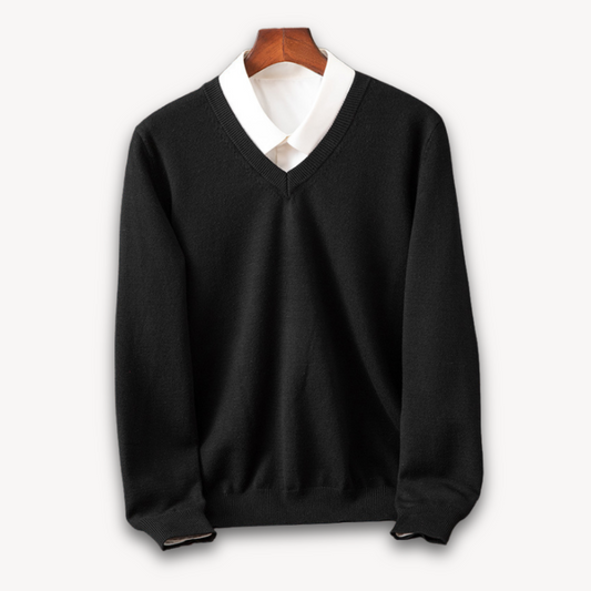 Men's Cashmere Sweater – V-Neck Slim Fit, Soft & Light