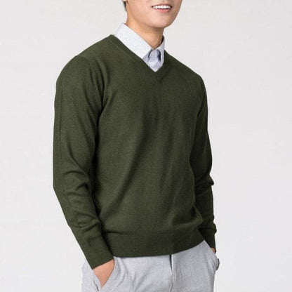 Men's cashmere sweater – V-neck and fine knit