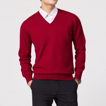 Men's cashmere sweater – V-neck and fine knit