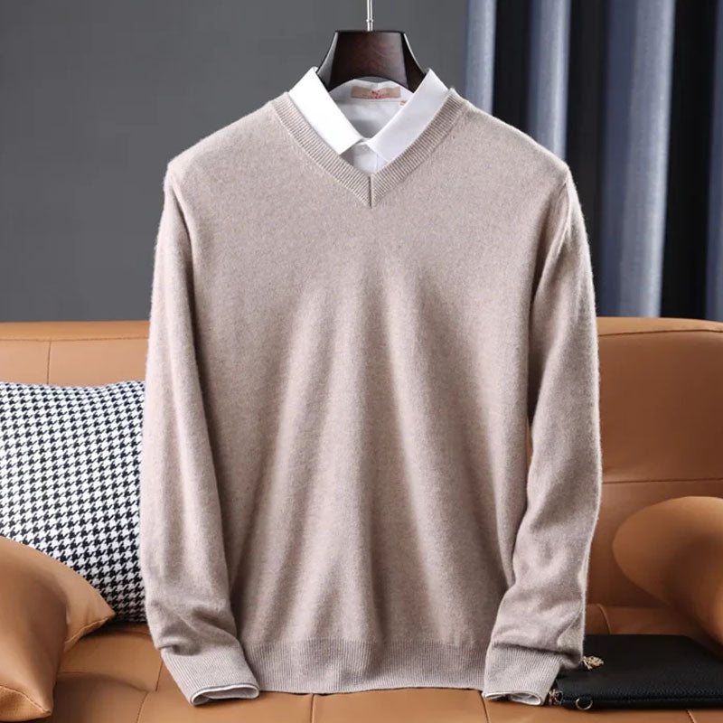 Herren Kaschmirpullover – V-Ausschnitt & Zeitlose Eleganz