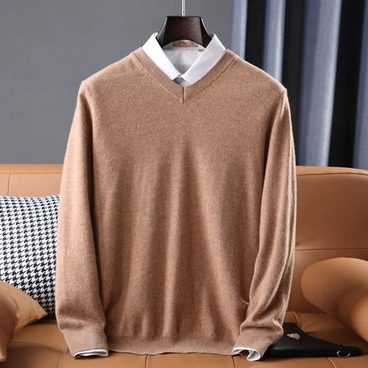 Herren Kaschmirpullover – V-Ausschnitt & Zeitlose Eleganz