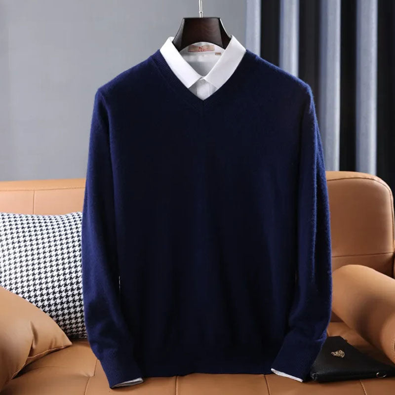 Herren Kaschmirpullover – V-Ausschnitt & Zeitlose Eleganz