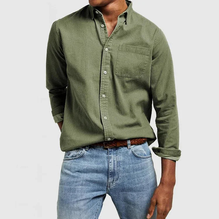Men's Long Sleeve Shirt | Comfortable Cotton Shirt in Elegant Style