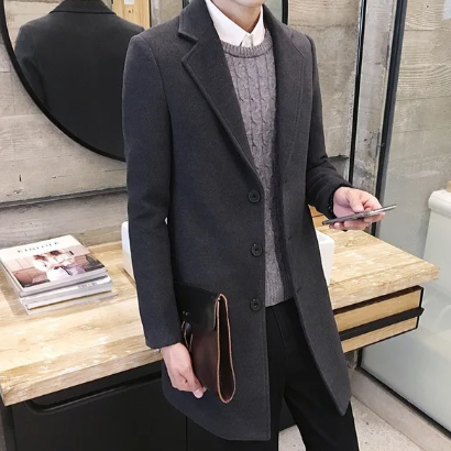 Men's Long Coat – Elegant Old Money Style
